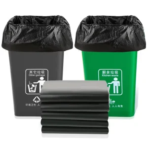 YC High Quality Black Garbage Bags Large Portable Size Heavy Duty Recycled Garbage Trash Bag for Household Products Packaging