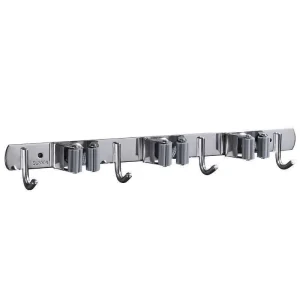 YOTO Stainless Steel Polished Mop Clip Punch Free Hook Wall Mounted Broom Storage Rack Bathroom Mop Holder