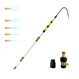 Yellow 4.5M Aluminum Telescopic Gutter Cleaning Tool Multifunctional Plastic Toggle Switch Reusable Eco-Friendly