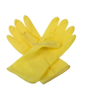 Yellow Household Cleaning Latex Gloves Rubber Hand Protection Waterproof Glove