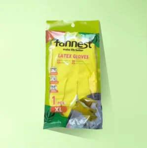 Yellow Latex Dishwashing Gloves 1 Pair Pack 30g Pc Size M/L/XL Waterproof Household Cleaning Gloves