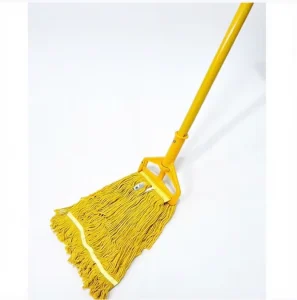 Yellow Metal Mop Handle with Ergonomic Grip Universal Fit for Cotton Wax Mop Heads Lightweight Durable for Commercial Cleaning
