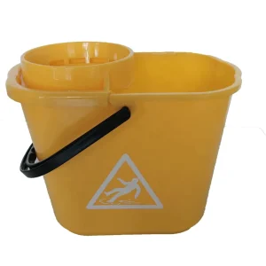 Yellow Plastic Mop Wringer Bucket Rectangular Plastic Bucket with Lid