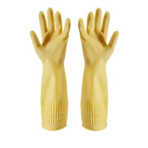 Yellow Thickened Extended Waterproof Household Dish Washing Latex Rubber Household Gloves