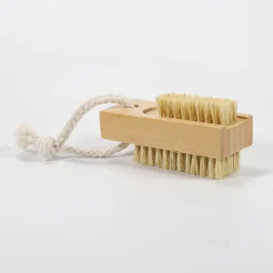 Zero Waste Bamboo Nail Brush Double Sided Natural Sisal Bristle Nail Cleaner with Cotton Hanging Rope Eco Friendly Manicure Tool