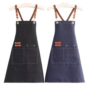 of High quality Adult Cooking Denim Aprons for Quick Delivery of logo Customized Hairstylist Aprons