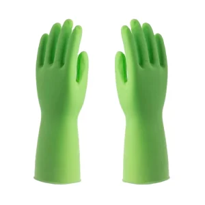 waterproof food grade green latex flocklined Household kitchen Gloves